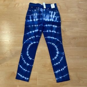J. Crew 10” vintage straight jean in tie-dye with perfecting pockets